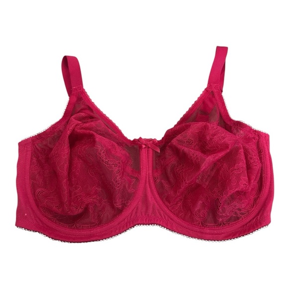 Wacoal 855186 Sheer Underwire Bra 34G Red Magenta Mesh – Pre-Love - Picture 1 of 6